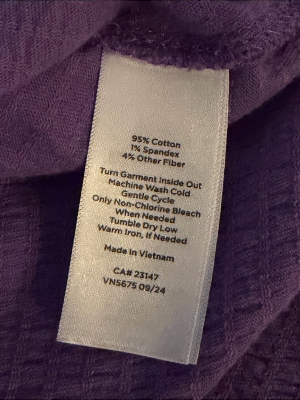 Talbots Purple Short-Sleeve Button Front Tie Hem Top - Picture 6 of 7
